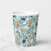 Terrazzo in blauw papieren bekers (Achterkant)
