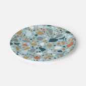 Terrazzo in blauw papieren bordje (Gekanteld)