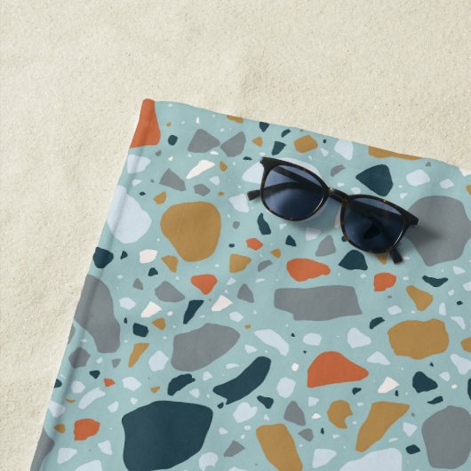 Terrazzo in blauw strandlaken (In situ)