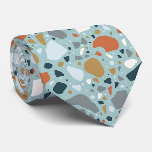 Terrazzo in blauw stropdas (Opgerold)