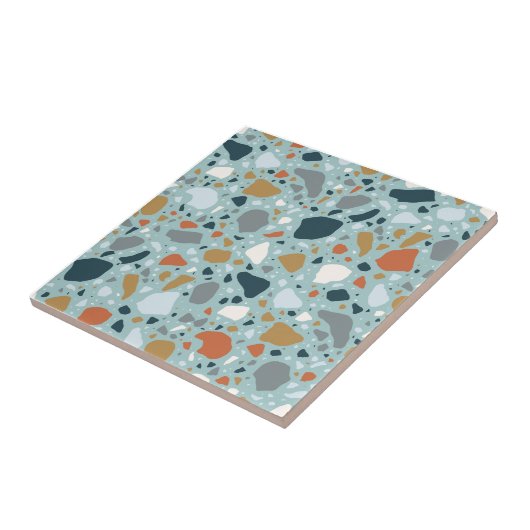 Terrazzo in blauw tegeltje (Zijkant)