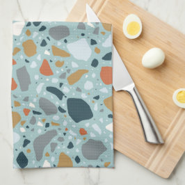 Terrazzo in blauw theedoek