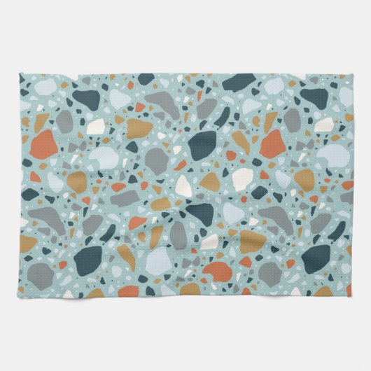 Terrazzo in blauw theedoek (Horizontaal)