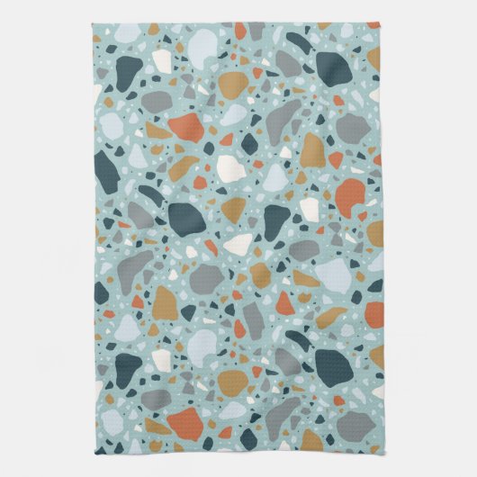 Terrazzo in blauw theedoek (Verticaal)
