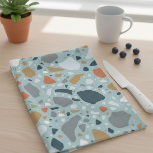 Terrazzo in blauw theedoek
