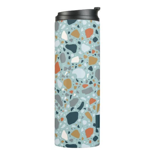 Terrazzo in blauw thermosbeker (Gedraaid links)