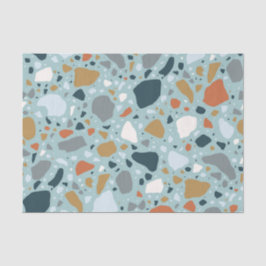Terrazzo in blauw tissuepapier
