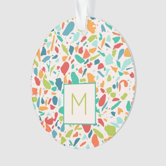 Terrazzo Kleurrijke Architecturale INITIAAL Design Ornament (voorkant)