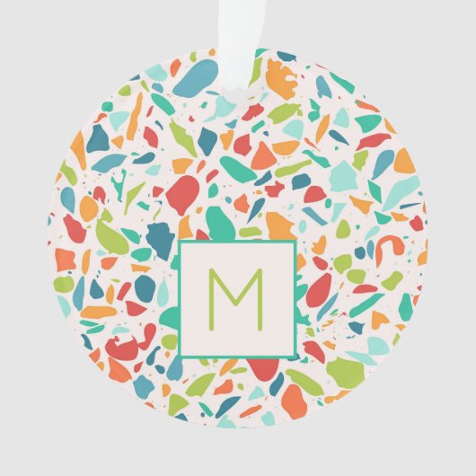 Terrazzo Kleurrijke Architecturale INITIAAL Design Ornament (voorkant)