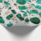 Terrazzo - Malachite en goud op marmer #1 Cadeaupapier (Hoek)