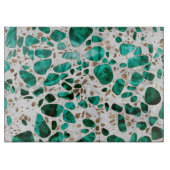 Terrazzo - Malachite en goud op marmer #1 Snijplank (Voorkant)