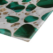 Terrazzo - Malachite en goud op marmer #1 Snijplank (Hoek)