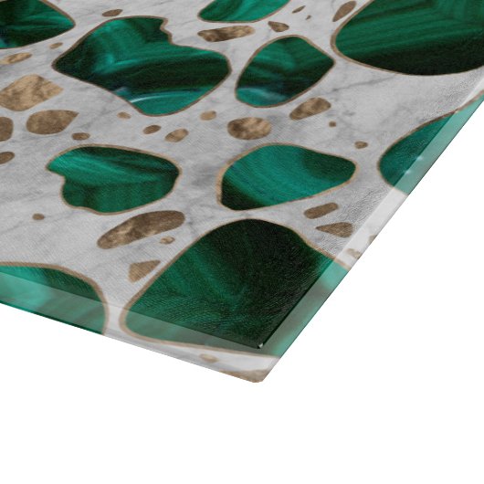 Terrazzo - Malachite en goud op marmer #1 Snijplank (Hoek)