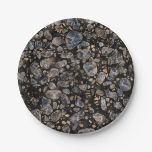 Terrazzo - Marble en Gold Papieren Bordje