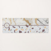 Terrazzo Marmeren Patroon Aangepaste Initialen Yogamat (Achterkant (horizontaal))