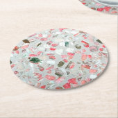 terrazzo marmeren steen ronde kartonnen onderzetter (Gebogen)