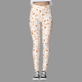 Terrazzo Modern Abstracte Terracotta Leggings