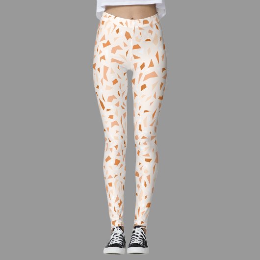 Terrazzo Modern Abstracte Terracotta Leggings