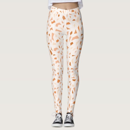 Terrazzo Modern Abstracte Terracotta Leggings (Voorkant)