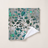 Terrazzo - Mosaic Abalone Pearl en Gold #1 Bad Handdoek (Wasdoekje)