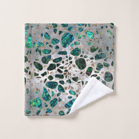Terrazzo - Mosaic Abalone Pearl en Gold #1 Bad Handdoek (Wasdoekje)
