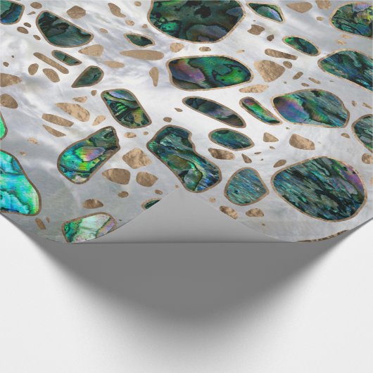 Terrazzo - Mosaic Abalone Pearl en Gold #1 Cadeaupapier (Hoek)