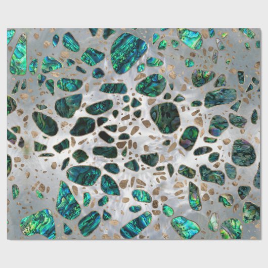 Terrazzo - Mosaic Abalone Pearl en Gold #1 Cadeaupapier (Vlak)