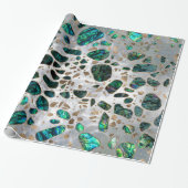 Terrazzo - Mosaic Abalone Pearl en Gold #1 Cadeaupapier (Uitgerold)