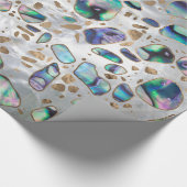 Terrazzo - Mosaic Abalone Pearl en Gold #3 Cadeaupapier (Hoek)