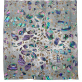 Terrazzo - Mosaic Abalone Pearl en Gold #3 Douchegordijn (Voorkant)