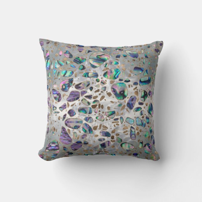 Terrazzo - Mosaic Abalone Pearl en Gold #3 Kussen (Voorkant)