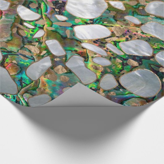 Terrazzo - Mosaic Abalone Pearl en Gold #6 Cadeaupapier (Hoek)