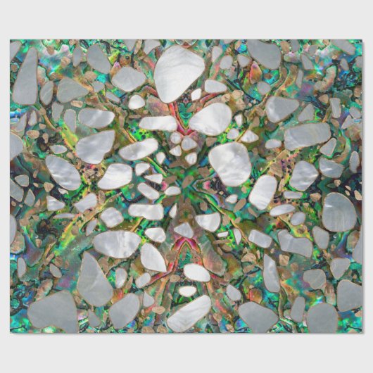 Terrazzo - Mosaic Abalone Pearl en Gold #6 Cadeaupapier (Vlak)