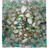 Terrazzo - Mosaic Abalone Pearl en Gold #6 Douchegordijn (Voorkant)