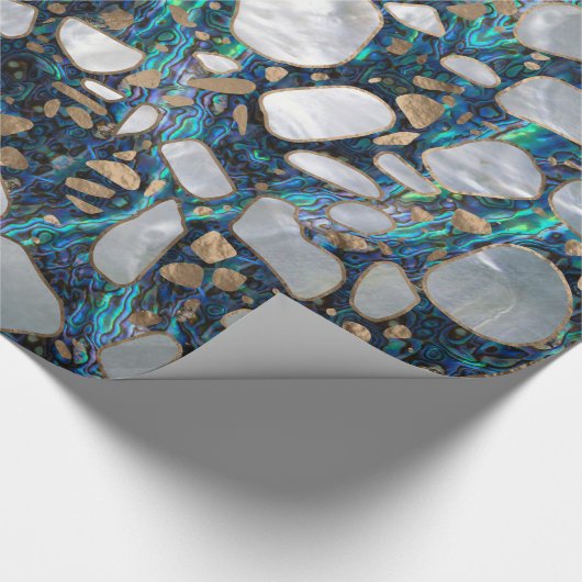 Terrazzo - Mosaic Abalone Pearl en Gold #7 Cadeaupapier (Hoek)