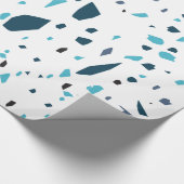Terrazzo Mosaic Blue Cadeaupapier (Hoek)