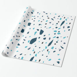 Terrazzo Mosaic Blue Cadeaupapier