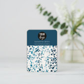 Terrazzo Mosaic Blue Earring Display Card Visitekaartje (Staand voorkant)