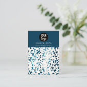 Terrazzo Mosaic Blue Earring Display Card Visitekaartje (Staand voorkant)