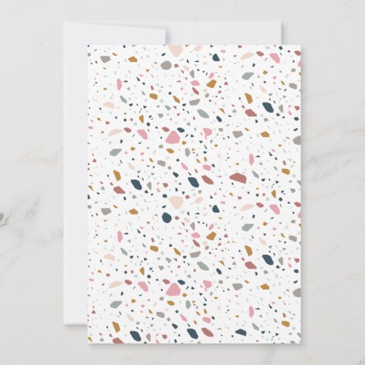 Terrazzo Multi kleur minimalistische moderne bruil Kaart (Achterkant)