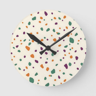 Terrazzo multicolor organisch kiezelsteen spikkelp ronde klok