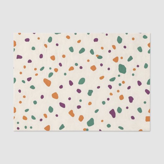Terrazzo multicolor organisch kiezelsteen spikkelp tissuepapier (Voorkant)