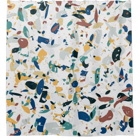 Terrazzo naadloos. Modern abstract ontwerp Douchegordijn (Voorkant)