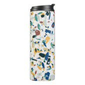 Terrazzo naadloos. Modern abstract ontwerp Thermosbeker (Gedraaid links)