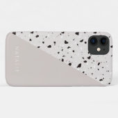 Terrazzo natuur, pastelneotrale kleur, douanenaam Case-Mate iPhone case (Achterkant (horizontaal))