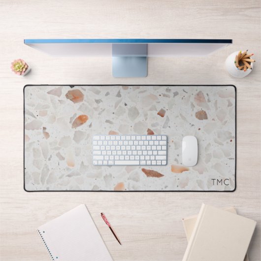 Terrazzo Natuurlijke Aardtonen INITIALEN Kantoor D Bureaumat (Kantoor 1)