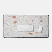 Terrazzo Natuurlijke Aardtonen INITIALEN Kantoor D Bureaumat (Keyboard & Muis)