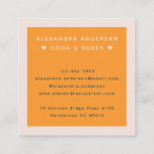 Terrazzo Oranje Blush Modern Granite Pattern Name Vierkante Visitekaartje (Achterkant)