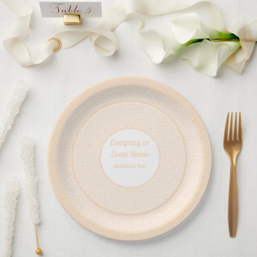 Terrazzo - Oranje Perzik - 9 inch rond Papieren Bordje (Huwelijk)