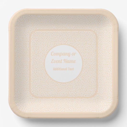 Terrazzo - Oranje Perzik - Groot Vierkant Papieren Papieren Bordje (Voorkant)